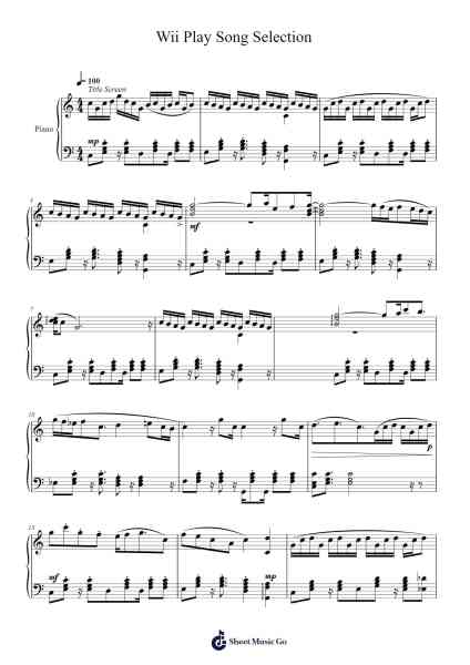 Wii Play Song Selection Sheet Music by undefined-Arr.Birdco Osnel