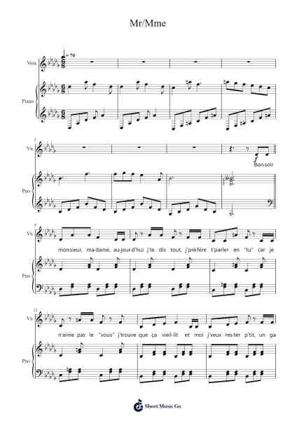 Mr/Mme Sheet Music by Loïc Nottet-Arr.Scripla Brookfe