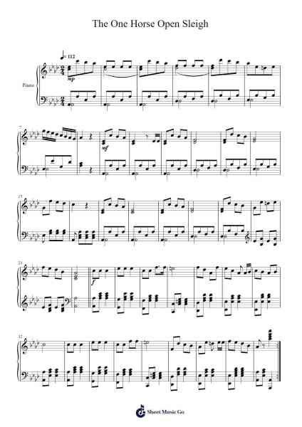 The One Horse Open Sleigh Sheet Music by J. Pierpont-Arr.Dierclaude Hedwill