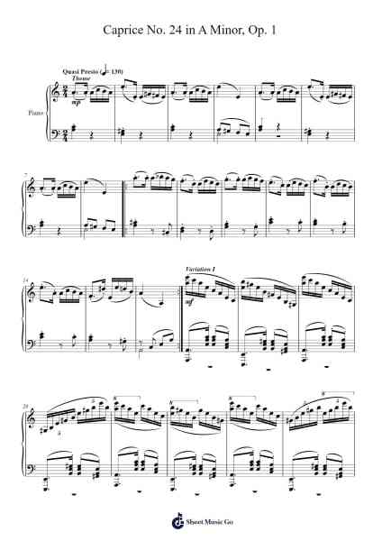 Caprice No. 24 in A Minor, Op. 1 Sheet Music by Niccolò Paganini-Arr.Norther