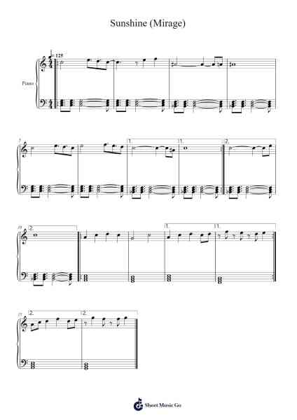 Sunshine (Mirage) Sheet Music by Heaven Pierce Her-Arr.Wheenan