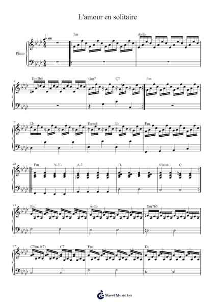 L'amour en solitaire Sheet Music by Juliette Armanet-Arr.Nery