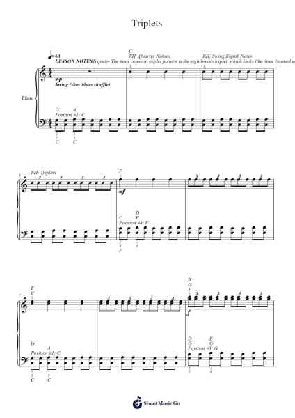 Lesson 4 - Skill Building - Triplets Sheet Music by Shirnett-Arr.Lene