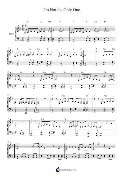 I'm Not the Only One Sheet Music by Sam Smith-Arr.Efbooth Borgfe