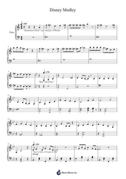 Disney Medley โน้ตเพลงโดย Misc Soundtrack-Arr.Lanme