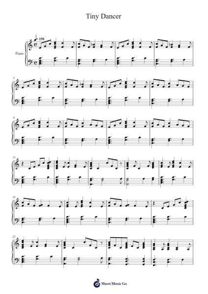 Tiny Dancer Sheet Music by Elton John-Arr.Bobgy