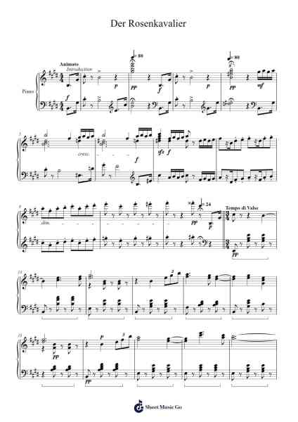Concert Waltz from the Opera "Der Rosenkavalier" Sheet Music by Richard Strauss-Arr.Marjill