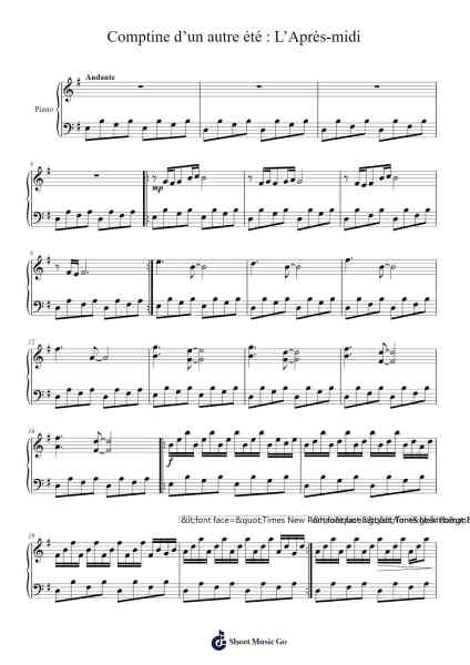 Comptine d’un autre été : L’Après-midi Sheet Music by Yann Tiersen-Arr.Danchloe