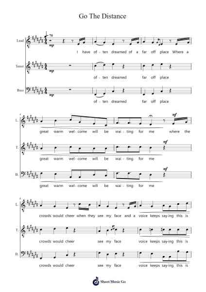 Go The Distance Sheet Music by Alan Menken-Arr.Gabe Prittdair