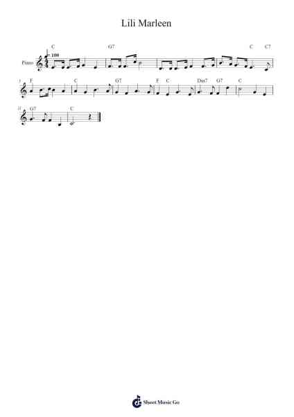 Lili Marleen Sheet Music by Norbert Schultze-Arr.Chrisphael Reedno