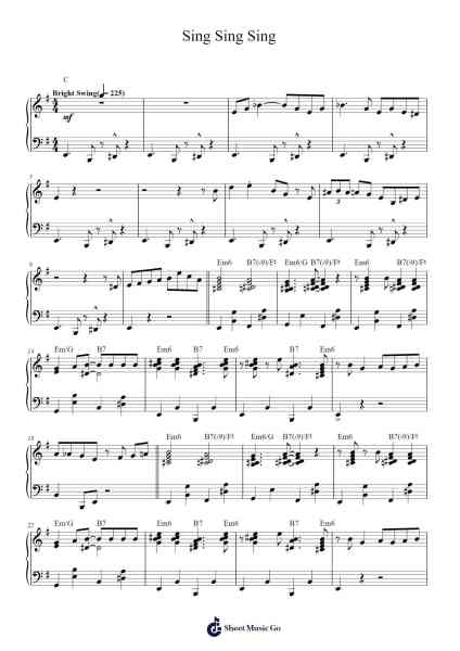 Sing Sing Sing โน้ตเพลงโดย Benny Goodman-Arr.Shirnett