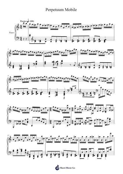 Perpetuum Mobile Sheet Music by C.M.v.Weber-Arr.Ianre