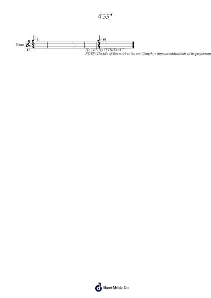 4'33" Sheet Music by John Cage-Arr.Graynix Johncarr