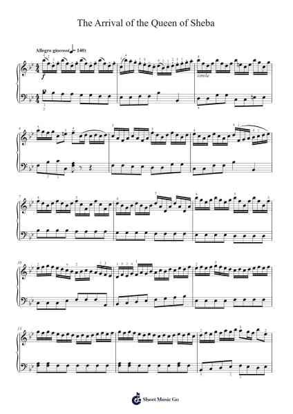 The Arrival of the Queen of Sheba from Solomon Sheet Music by Georg Friedrich Händel-Arr.Wooraine Fintis