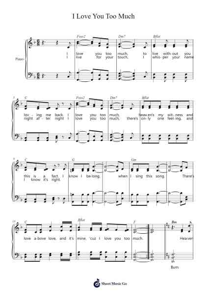 I Love You Too Much Sheet Music by undefined-Arr.Sigjeff