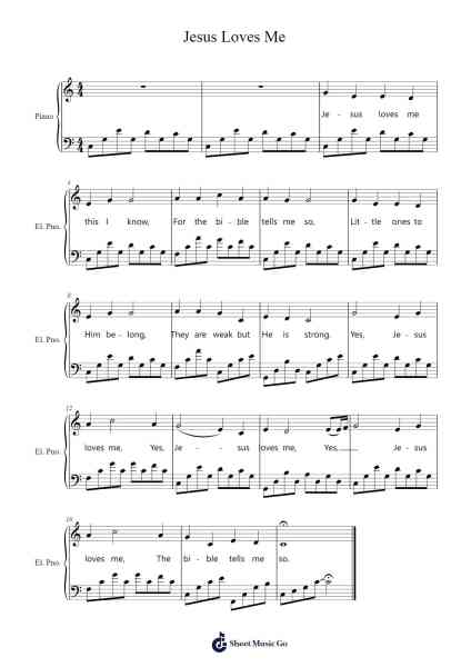 Jesus Loves Me Sheet Music by William B. Bradbury-Arr.Leaglan Piersmar