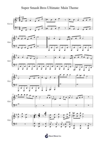 Super Smash Bros Ultimate: Main Theme for Piano Sheet Music by undefined-Arr.Mortion Woolftab