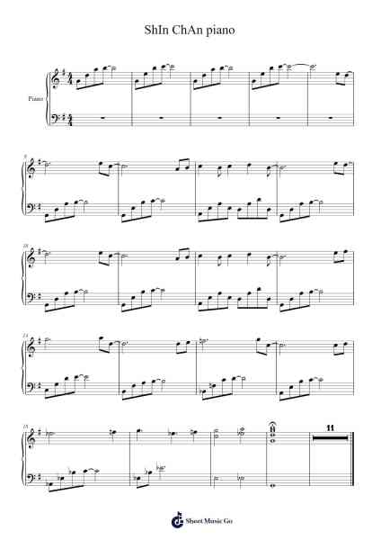 ShIn ChAn piano Sheet Music by Carlos Fernando Sánchez Gómez-Arr.Bulwatt Beergrant