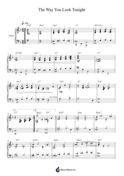 The Way You Look Tonight Sheet Music by Jerome Kern-Arr.Latckens