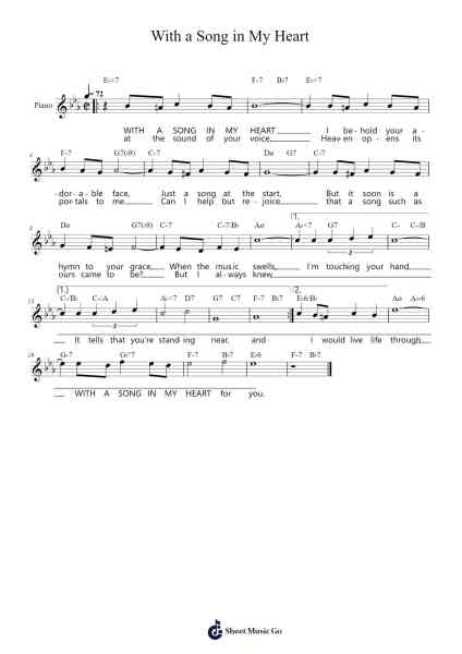 With a Song in My Heart Sheet Music by Richard Rodgers-Arr.Halemorse