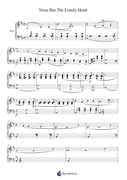 None But The Lonely Heart Sheet Music by Pyotr Ilyich Tchaikovsky-Arr.Urkuk Joneswat