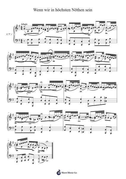 Wenn wir in höchsten Nöthen sein, BWV 641 Sheet Music by Johann Sebastian Bach-Arr.O'Cakeats Leofunk