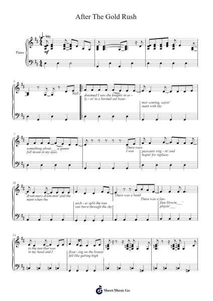 After The Gold Rush Sheet Music by Neil Young-Arr.Louhal