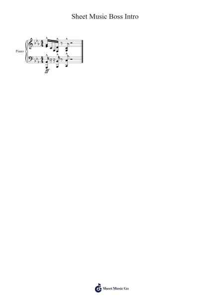 Sheet Music Boss Intro Sheet Music by Gishume Pago-Arr.Melra Consmer