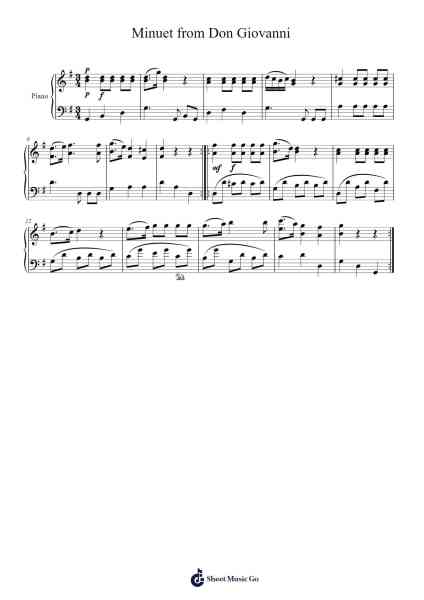 Minuet from Don Giovanni, K. 527 Sheet Music by Wolfgang Amadeus Mozart-Arr.Flowerthan