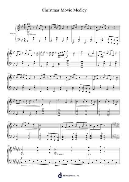 Christmas Movie Medley Sheet Music by John Debney/John Williams/Ross Bagdasarian-Arr.Babberg Neriam