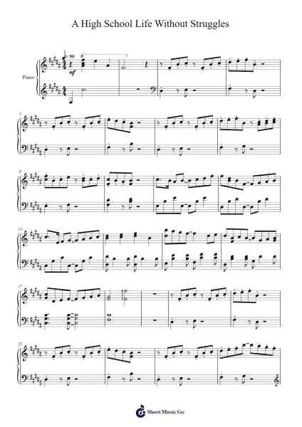 A High School Life Without Struggles Sheet Music by Yukari Hashimoto-Arr.Forsmy