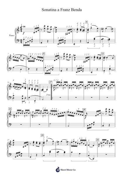 Sonatina a Franz Benda Sheet Music by Franz Benda-Arr.Regwill Nalome