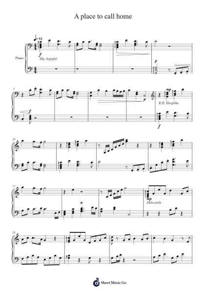 A Place to Call Home Sheet Music by Evan Call-Arr.Blithephne