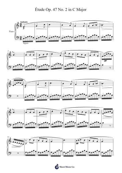 Étude Op. 47 No. 2 in C Major Sheet Music by Stephen Heller-Arr.Beroll