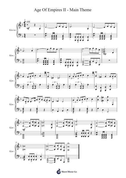 Age Of Empires II - Main Theme Sheet Music by Misc Computer Games-Arr.Gracejosh