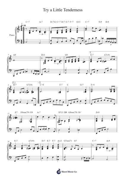 Try a Little Tenderness Sheet Music by Reg Connelly/Jimmy Campbell/Harry Woods-Arr.Hawat