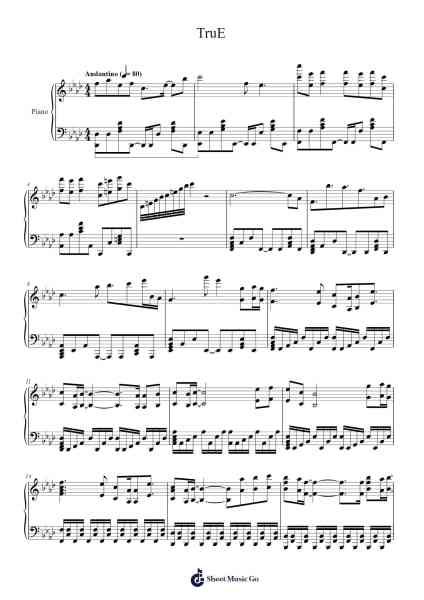 TruE Sheet Music by HOYO-MiX-Arr.Francespkins Vicpham