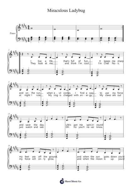 Miraculous Ladybug Sheet Music by undefined-Arr.Joannes Nohan