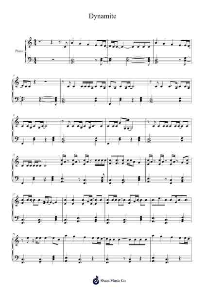 Dynamite Sheet Music by BTS-Arr.Phiphrey Bowthey