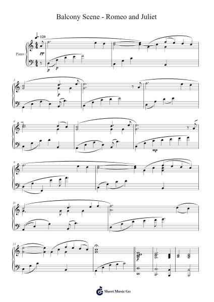 Balcony Scene from Romeo and Juliet Sheet Music by Craig Armstrong-Arr.Calthel Chafra
