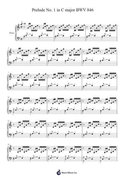 Prelude No. 1 in C Major, BWV 846 Sheet Music by Johann Sebastian Bach-Arr.Trelyn