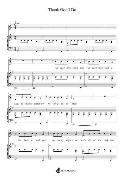 Thank God I Do Sheet Music by Lauren Daigle-Arr.Bartrhys Shelcie