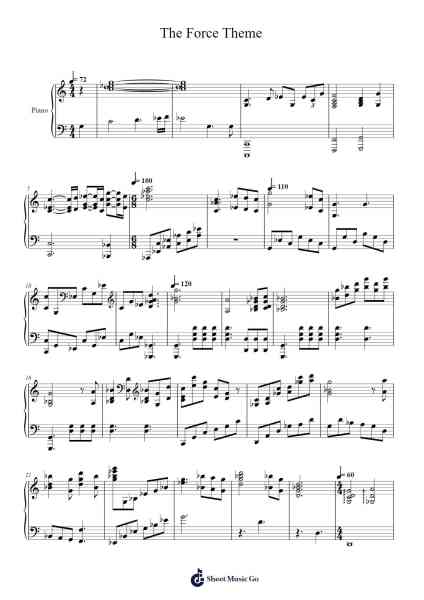 The Force Theme Sheet Music by Hari Sivan-Arr.Priestvy