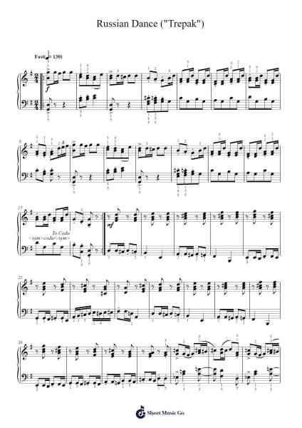 Russian Dance ("Trepak") from The Nutcracker, Op. 71 Sheet Music by Pyotr Ilyich Tchaikovsky-Arr.Wheenan