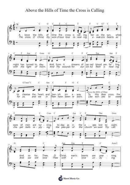Above the Hills of Time the Cross is Gleaming (Londonderry Air) Sheet Music by undefined-Arr.Rooven