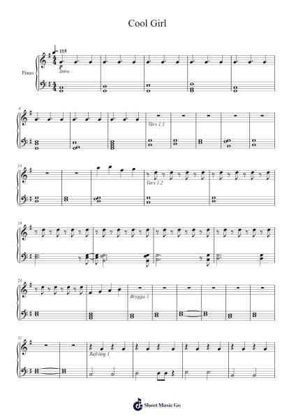 Cool Girl Sheet Music by dodie-Arr.Reyblume Poundtor
