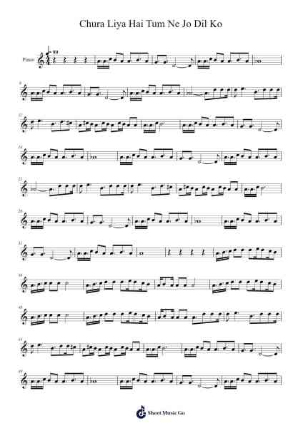 Chura liya hai tum ne jo dil ko Sheet Music by Asha Bhosle/Mohd Rafi-Arr.Wyattnix Abniel