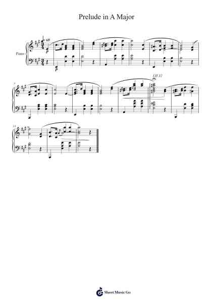 Prelude in A Major, Op. 28, No. 7 Sheet Music by Frédéric Chopin-Arr.Theopys