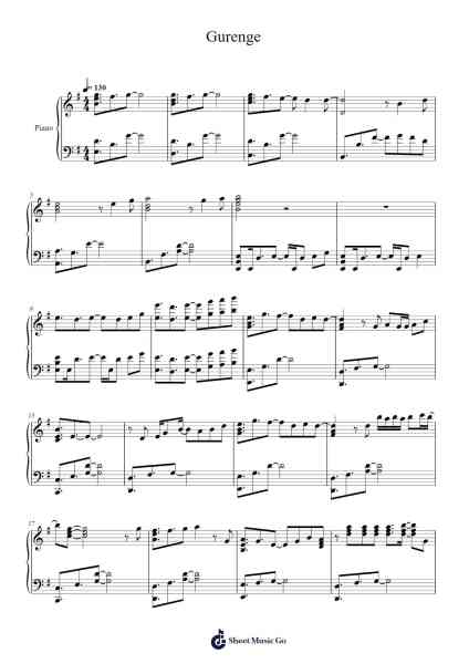 Gurenge Sheet Music by LiSA-Arr.Hulstone Lilsper