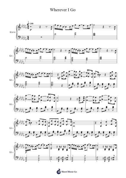 Wherever I Go Sheet Music by OneRepublic-Arr.Corsay Parhys